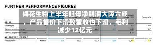 梅花生物上半年归母净利润大降六成，产品售价下滑致营收也下滑，毛利减少12亿元-第3张图片