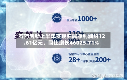 石药创新上半年实现归属净利润约12.61亿元	，同比增长46025.71%-第2张图片