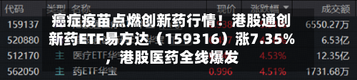 癌症疫苗点燃创新药行情！港股通创新药ETF易方达（159316）涨7.35%	，港股医药全线爆发-第2张图片