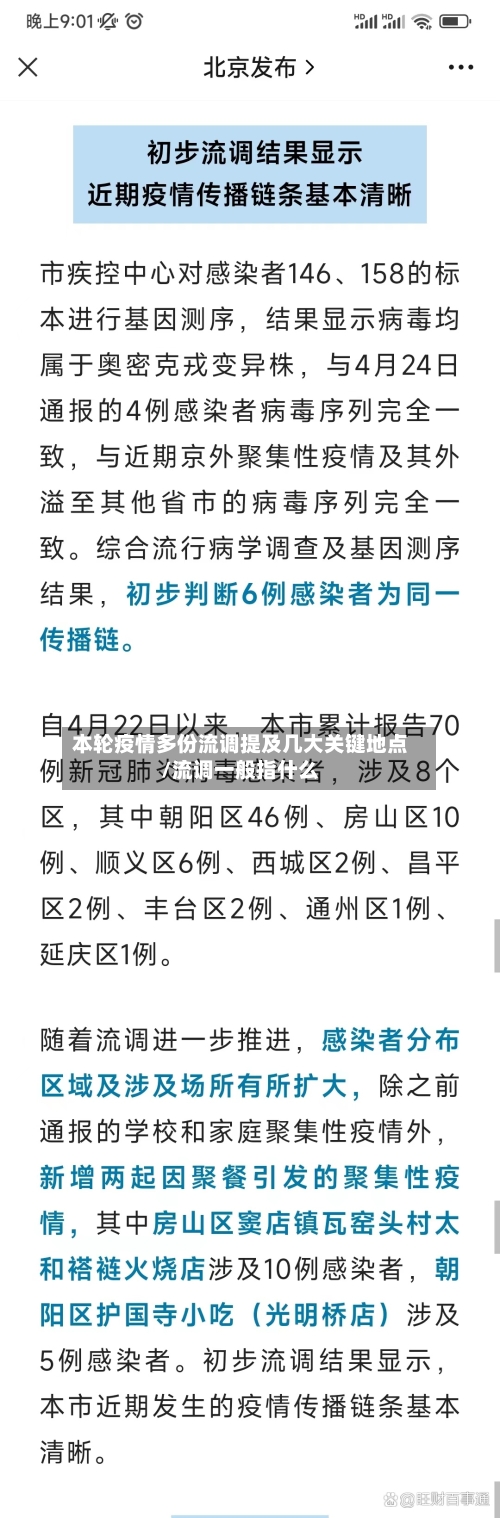 本轮疫情多份流调提及几大关键地点/流调一般指什么