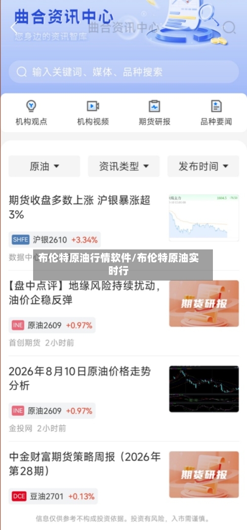 布伦特原油行情软件/布伦特原油实时行