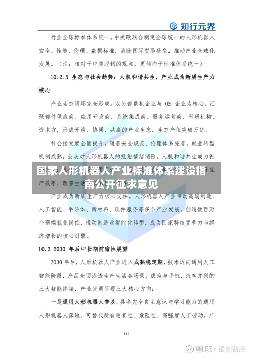 国家人形机器人产业标准体系建设指南公开征求意见