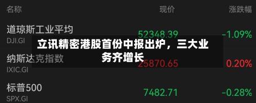 立讯精密港股首份中报出炉，三大业务齐增长