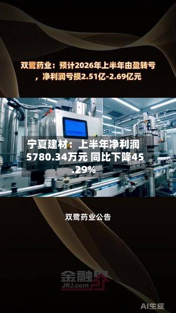 宁夏建材:上半年净利润5780.34万元 同比下降45.29%
