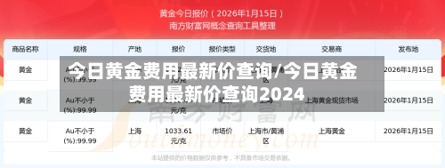 今日黄金费用最新价查询/今日黄金费用最新价查询2024-第2张图片