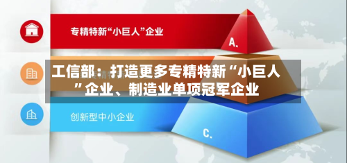 工信部:打造更多专精特新“小巨人”企业、制造业单项冠军企业