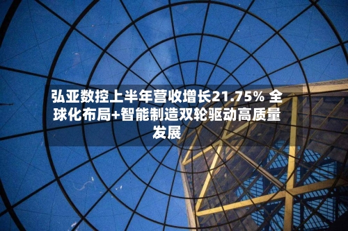 弘亚数控上半年营收增长21.75% 全球化布局+智能制造双轮驱动高质量发展-第2张图片