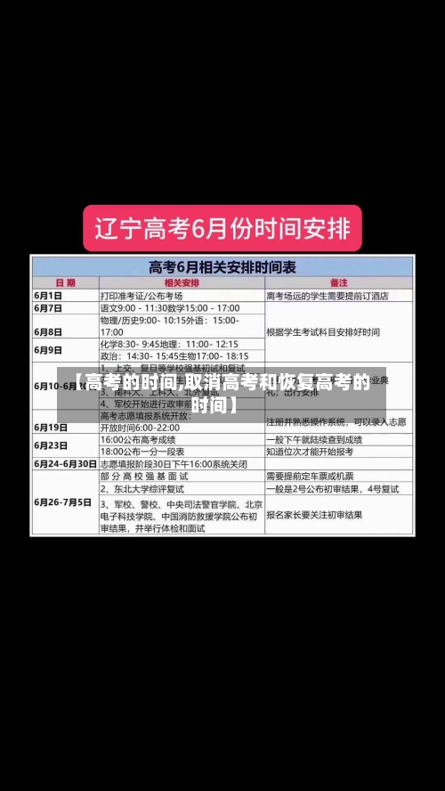 【高考的时间,取消高考和恢复高考的时间】-第1张图片
